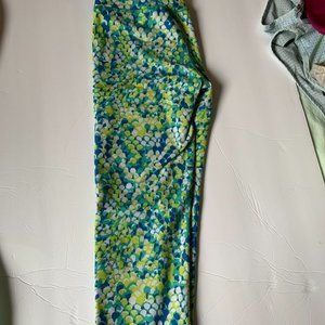 Ivivva Dotted Green/Yellow/Blue Leggings Girls Size 10